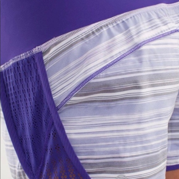 LULULEMON TURBO RUN SHIRT PURPLE STRIPE.SIZE 6 - Picture 4 of 12